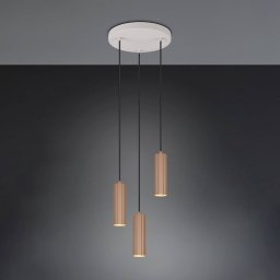 Trio Lighting Soka hanging light, brown/grey, Ø 28 cm, metal, 3-bulb.