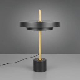 Trio Lighting Keaton LED table lamp, black/gold, height 45 cm, CCT