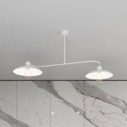 EMIBIG LIGHTING Foster ceiling light, 2-bulb, 100 cm, white, metal, E27
