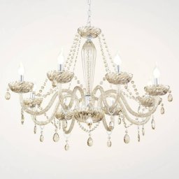 EGLO Cognac-coloured glass Basilano chandelier