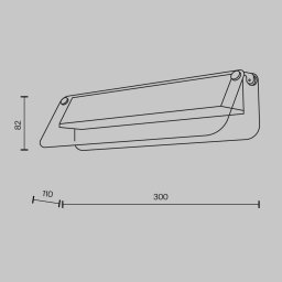Maytoni FLAT LED wall lamp, grey/brass, width 30 cm, glass/metal