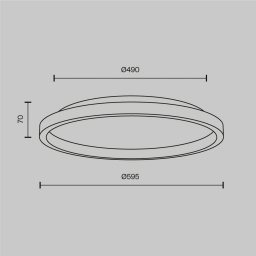 Maytoni Orign LED ceiling light, Ø 60 cm, black, metal/stone