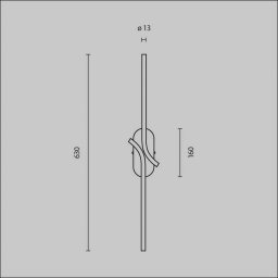 Maytoni RENAISSANCE LED wall lamp, brass/black, height 63 cm, 2 lights.