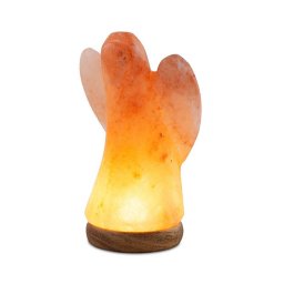 Wagner Life Small salt lamp ENGEL, wooden base, USB connection, amber