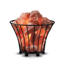 Wagner Life Salt lamp fire basket, small, black, amber