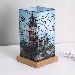Wagner Life LED table lamp Art Light Lighthouse, wooden base, acrylic, colourful