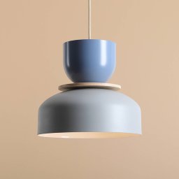 ALDEX Uto pendant light, grey/blue, Ø 30 cm, metal