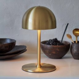 Sirius Tim LED rechargeable table lamp, brass colour, height 22 cm, IP54