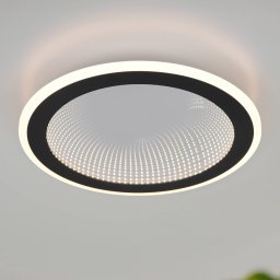 Reality Leuchten Glace LED ceiling light, black, CCT, dimmable, metal