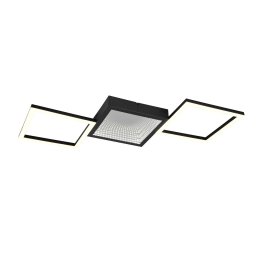 Reality Leuchten Gelo LED ceiling light, black, dimmable, 3000 K, metal