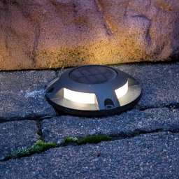 Prios LED solar floor spotlight Selius, anthracite, IP67