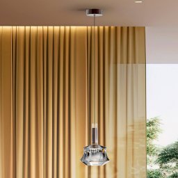 Schuller Valencia Scarlett LED hanging light, silver-coloured, Ø 18 cm, glass