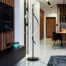 Schuller Valencia Boa LED floor lamp, height 170 cm, black, metal