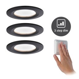 Paulmann Nova Coin 3x round dim rigid black