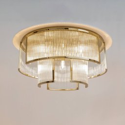 Maytoni ceiling light Frame, 9 x E14, Ø 65 cm, gold/clear