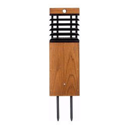Les Jardins LED solar path light Tekura, teak/grey, spike