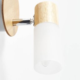 Brilliant Babsan wall spotlight, Ø 10 cm, light wood, bamboo