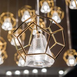 Marchetti Incanto pendant light, 24 ct gold, 1-bulb