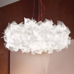 Slamp Clizia Pixel hanging lamp, red cable Ø 78 cm
