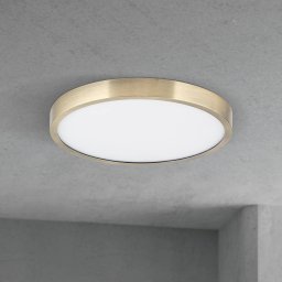 ORION LED ceiling lamp Disc, antique brass colour, Ø 24 cm, CCT