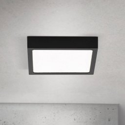 ORION LED ceiling lamp Disc, black Length 14 cm, CCT Metal