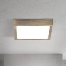 ORION LED ceiling lamp Disc, antique brass colour, length 14 cm, CCT