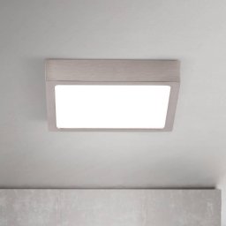 ORION LED ceiling lamp Disc nickel-coloured satin finish, length 14 cm CCT