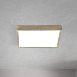 ORION LED ceiling lamp Disc, antique brass colour, length 24 cm, CCT