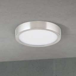 ORION LED ceiling lamp Disc, satin nickel finish, Ø 14 cm, CCT