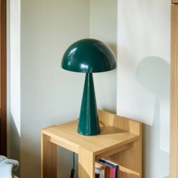 HÜBSCH Mush table lamp, dark green, metal, height 50 cm