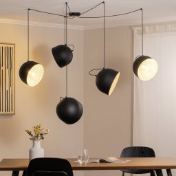 ALDEX Pepe pendant light, black, 5-bulb
