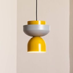 ALDEX Ulia pendant light, yellow/grey, metal shade