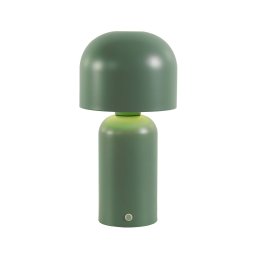 Searchlight Niko LED rechargeable table lamp, olive green Height 26 cm, metal dimmer