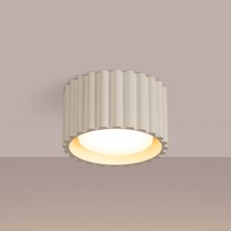 SOLLUX LIGHTING RIBLA ceiling light, beige, Ø 10 cm, metal, GX53