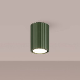 SOLLUX LIGHTING ALORA ceiling light, olive green, Ø 7 cm, metal, GU10