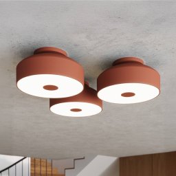 SOLLUX LIGHTING CLARO ceiling light, ochre, Ø 30 cm, metal, 4 x E27