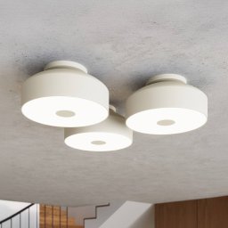 SOLLUX LIGHTING CLARO ceiling light, beige, Ø 30 cm, metal, 4 x E27