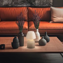 Briloner LED rechargeable table lamp Brilo unplugged Cera, beige, height 22 cm