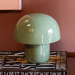 KARE Mushroom table lamp, sage green, metal, 20 cm, E14