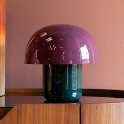KARE Mushroom table lamp, purple/green, metal, 20 cm, E14
