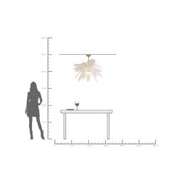 KARE Feather Palm pendant light, white, feathers, Ø 87 cm, G9