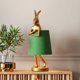 KARE Animal Rabbit table lamp, gold/green, 68 cm, E14