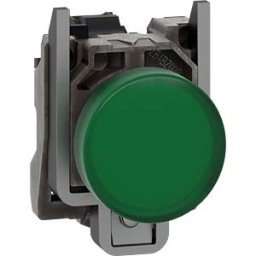 SCHNEIDER ELECTRIC XB4BVM3 - Indicator light, Harmony XB4, metal, 22 mm, green, 230 - 240 V A