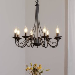 ALDEX Chandelier Pink, black, 8-bulb, metal