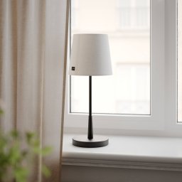 By Rydéns By Rydens Lumi table lamp, 49 cm, black/white, textile