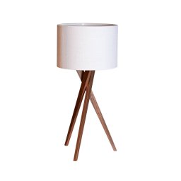By Rydéns By Rydens Vega table lamp, walnut/white, 55 cm, wood, textile