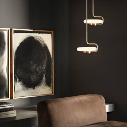 kdln LED pendant light TRATTO, brass, Ø 27 cm, metal/glass