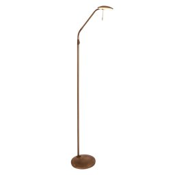 Steinhauer Bronze finish - LED floor lamp Zenith with dimmer