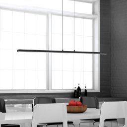 Steinhauer LED pendant light Bande, 150 cm up/down, black, CCT, dimmer