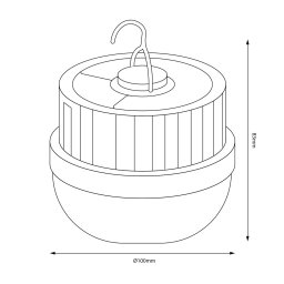 Milagro Lighting LED solar light UFO, portable, plastic, black/white